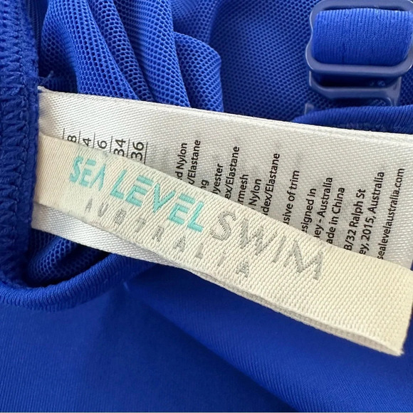 Sea Level Australia size US 4 Royal Blue Frill Ruffle One Piece Swimsuit Swim - Picture 4 of 6
